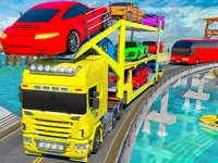 Crazy Mega Car Transport Truck Game image